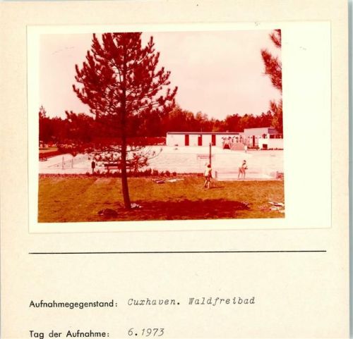 Sahlenburg Waldfreibad Foto montiert auf Karton