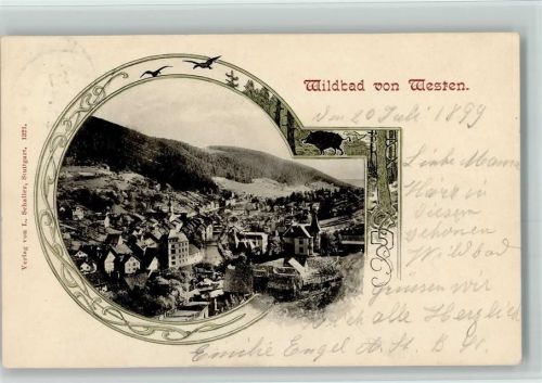 Bad Wildbad 1899 von Westen aus gesehen Schmuckrahmen