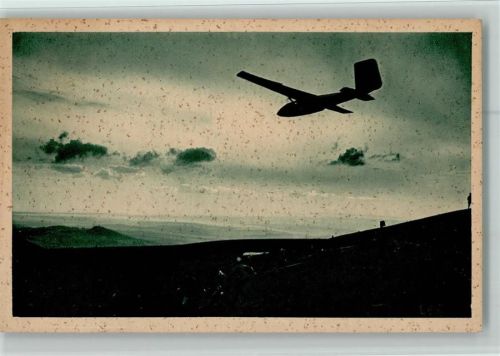 Die Rhön - Wasserkuppe - Segelflieger AK Stockflecken