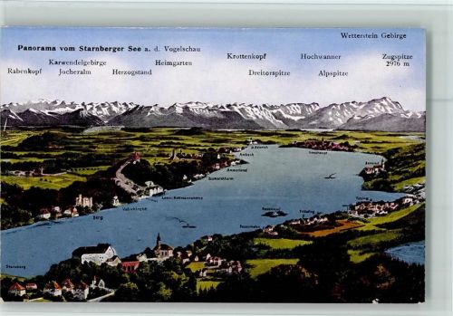 82319 W8130 Starnberg - Starnberger See Landkarte Vogelperspektive