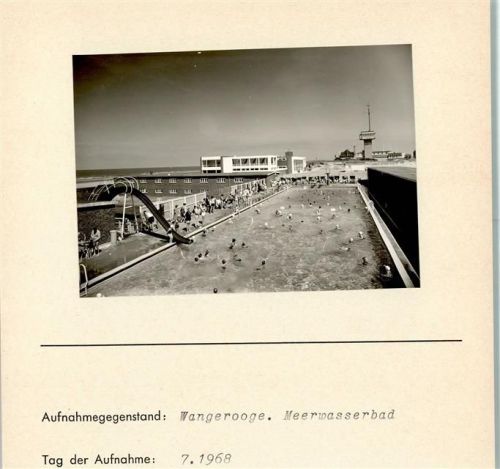 Wangerooge Meerwasserbad Foto montiert auf Karton