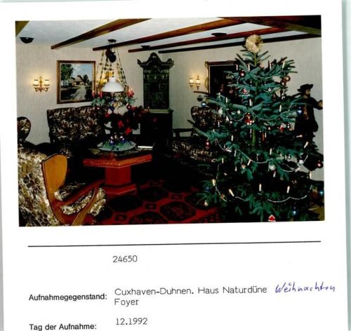 Duhnen Weihnachten Foto montiert auf Karton