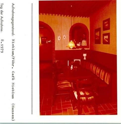 Nieblum Café Nieblum Hansen InnenaufnahmeFoto montiert auf Karton