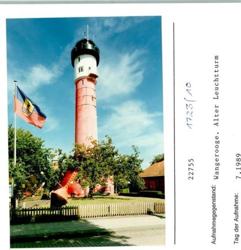 Wangerooge Alter Leuchtturm Foto montiert auf Karton