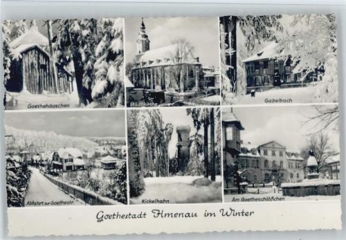 Ilmenau Goethehäuschen Stadtkirche Gabelbach Abfahrt Goethestraße Kickelhahn Goetheschlößchen Winter