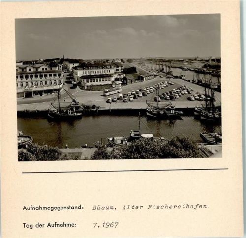 Büsum Alter Fischereihafen Foto montiert auf Karton