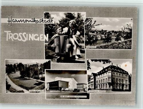W7218 Trossingen Harmonika-Spieler Teilansicht Hans-Neipp-Park Dr. Ernst-Hohner-Konzerthaus Hochschul-Institut Mehrfachaufnahme Ziehharmonika