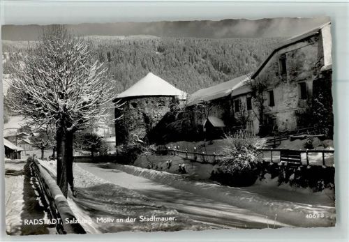 Radstadt Motiv an der Stadtmauer Winteraufnahme