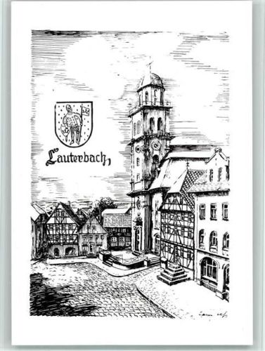Lauterbach Marktplatz Federzeichnung sign. Hans Heß