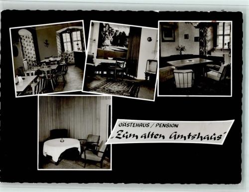 Freiensteinau Gästehaus Pension Zum alten Amtshaus Innenaufnahmen Sitzgruppe Fernseher 4-Bildaufnahme