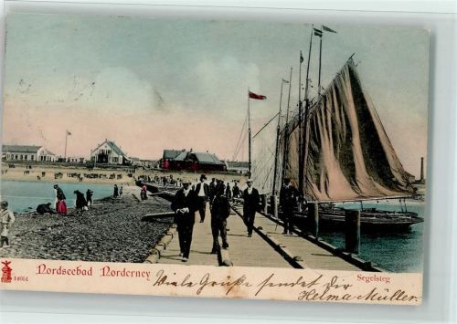 Norderney 1903 Segelsteg Segelschiffe