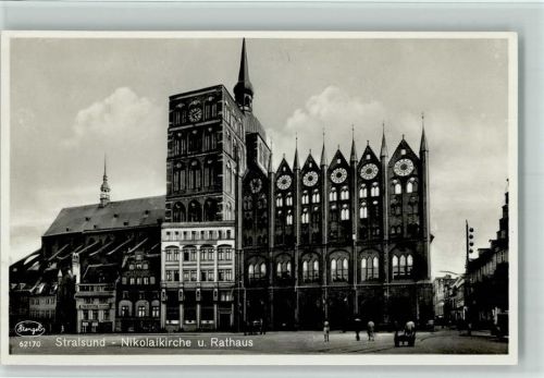 18435 O2300 Stralsund - Nikolaikirche und Rathaus