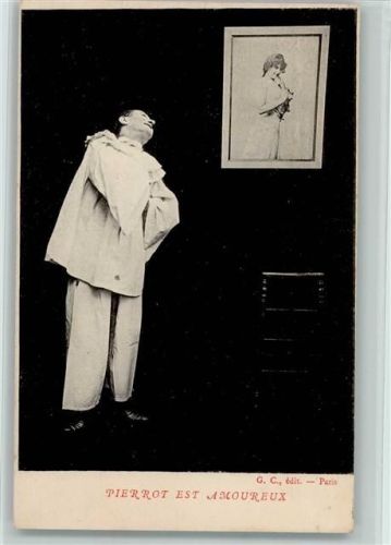 Serie - Pierrot est Amoureux - AK Clown 1900
