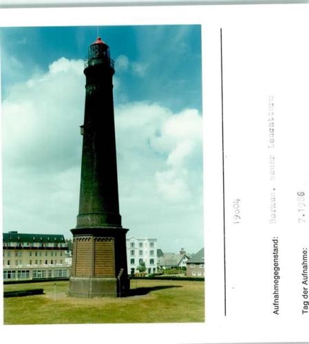 Borkum Neuer Leuchtturm Foto montiert auf Karton