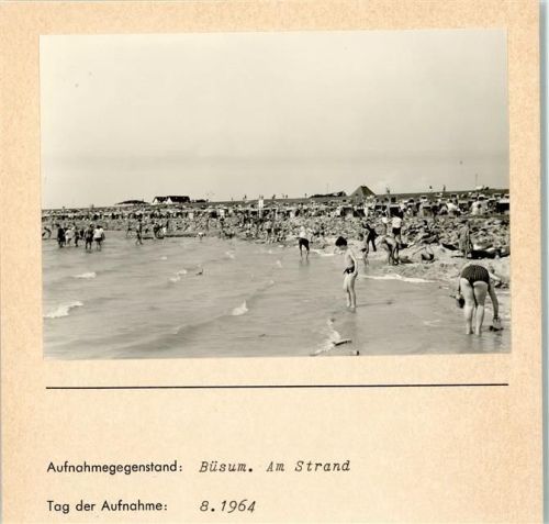 Büsum Am Strand Foto montiert auf Karton