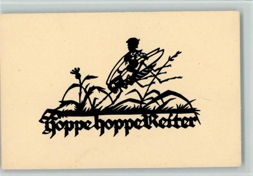 Hoppe hoppe Reiter Grashüpfer Elfe sign. A.M. Schwindt