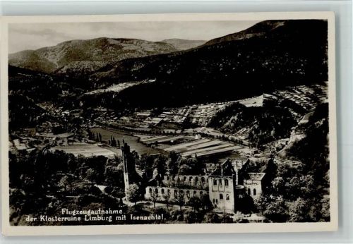 65549 W6250 Limburg a d Lahn - Luftaufnahme der Klosterruine mit Isenachtal