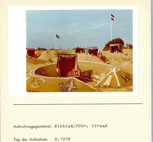 Nieblum Strand Muscheln Foto montiert auf Karton