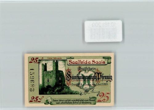 Saalfeld Notgeld Hoher Schwarm Kitzerstein