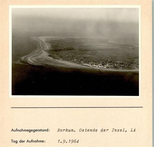 Borkum Luftaufnahme Ostende der Insel Foto montiert auf Karton