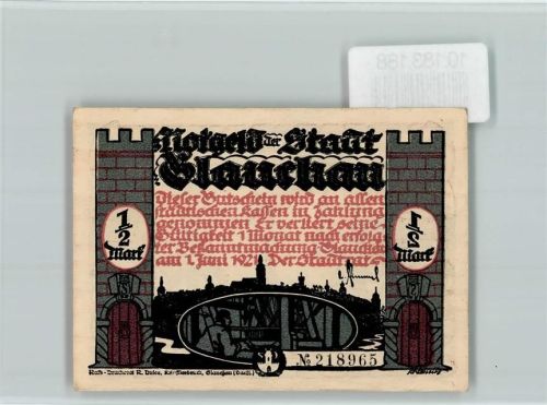 Glauchau Notgeld Scherenschnitt