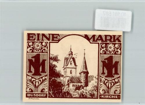 Paderborn Notgeld Busdorf Kirche Schmiede