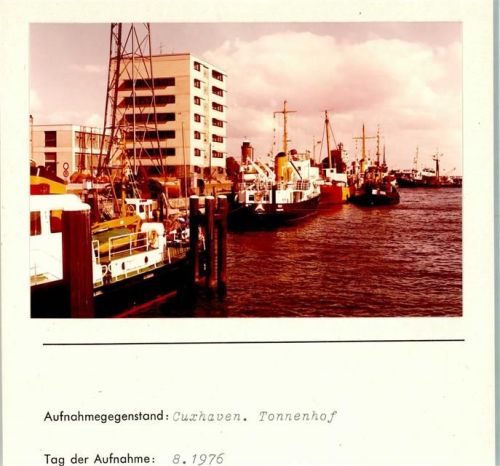 Cuxhaven Tonnenhof Foto montiert auf Karton