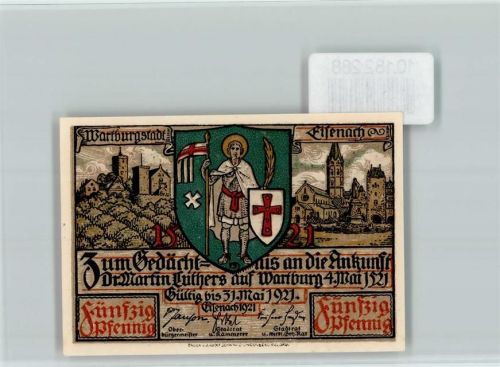 Eisenach Notgeld Martin Luther Wartburg Luthers Ankunft auf der Wartburg