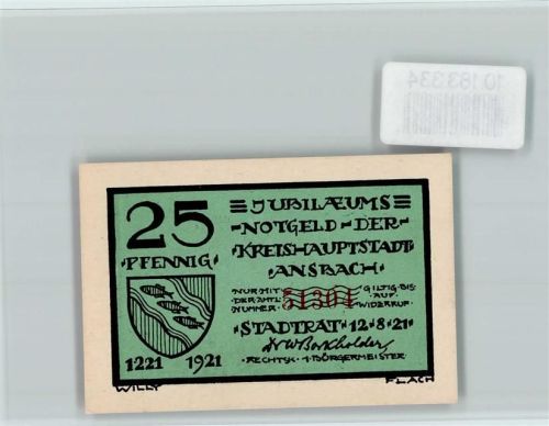 Ansbach Notgeld Scherenschnitt Reiter Die Hussiten