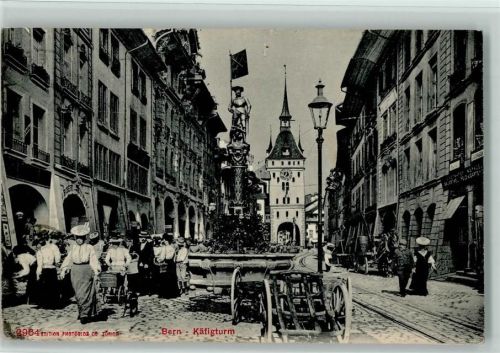 Bern Berne Käfigturm Brunnen Turm 1907