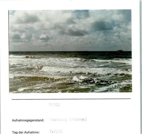 Borkum Brandung Foto montiert auf Karton