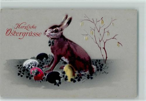 1924 Hase mit bunten Eiern - AK