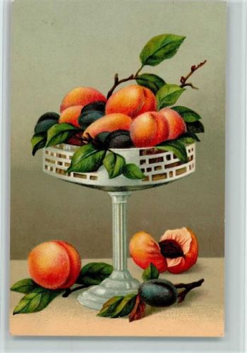 1919 Obstschale mit Pfirsiche AK