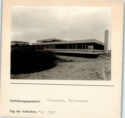Langeoog Wellenbad Foto montiert auf Karton