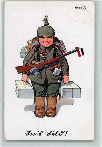 1916 WK I Kinder in Uniform - AK