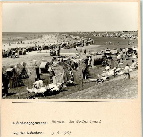 Büsum Am Grünstrand Foto montiert auf Karton