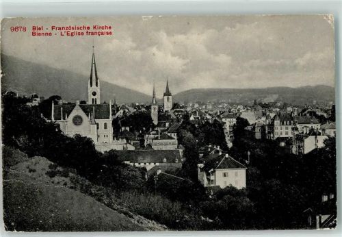Biel/Bienne 1917 Französische Kirche Feldpost