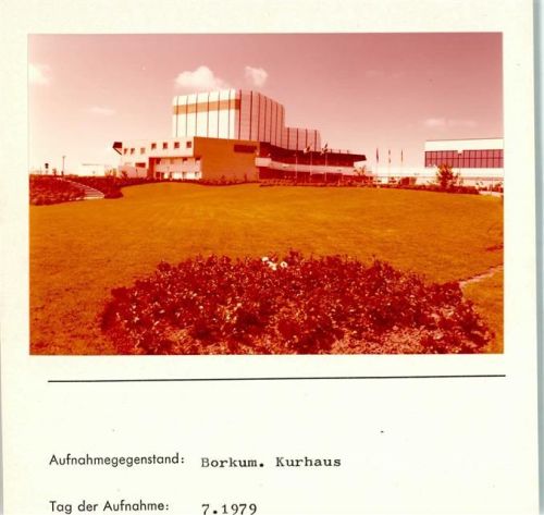 Borkum Kurhaus Foto montiert auf Karton