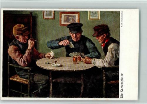 1918 Skat spielen - sign Karl Krummacher AK