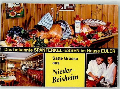 Niederbeisheim Gastwirtschaft Euler Innenansicht Spanferkel Essen Schinkenhäger