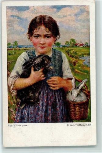 1919 Hasenmütterchen, sign Völker - Müchener Kunst Nr. 390 AK