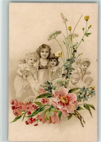 1907 Kinder mit Blumen, Litho AK
