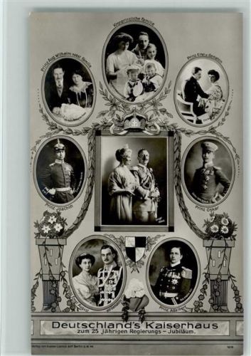 Deutschlands Kaiserhaus zum 25. jähr. Regierungs-Jubiläum , sehr gute Erhaltung AK