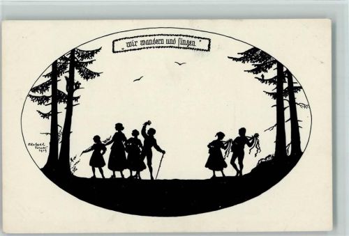 1919 2. Reihe Lebensfreude - wir wandern und singen , Wandervögel AK