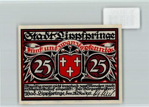 Bad Lippspringe Notgeld Pferdefuhrwerk