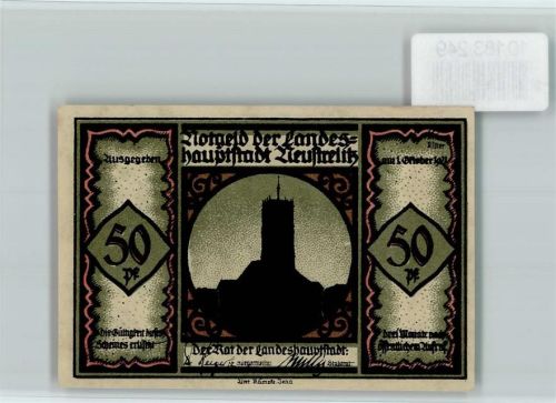 Neustrelitz Notgeld Scherenschnitt
