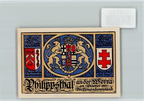 36269 W6433 Philippsthal (Werra) - Notgeld Justizia Rathaus Ortsdiener