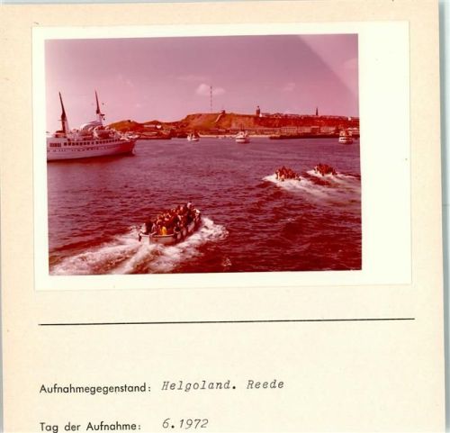 Helgoland Reede Foto montiert auf Karton