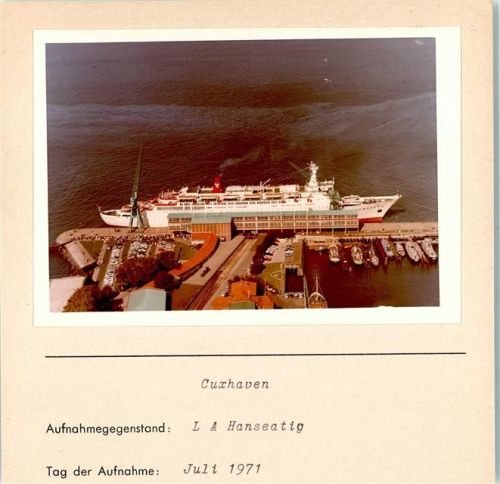 Cuxhaven Fliegeraufnahme Hanseatic Foto montiert auf Karton