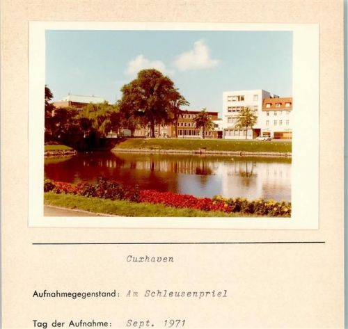 Cuxhaven Am Schleusenpriel Foto montiert auf Karton